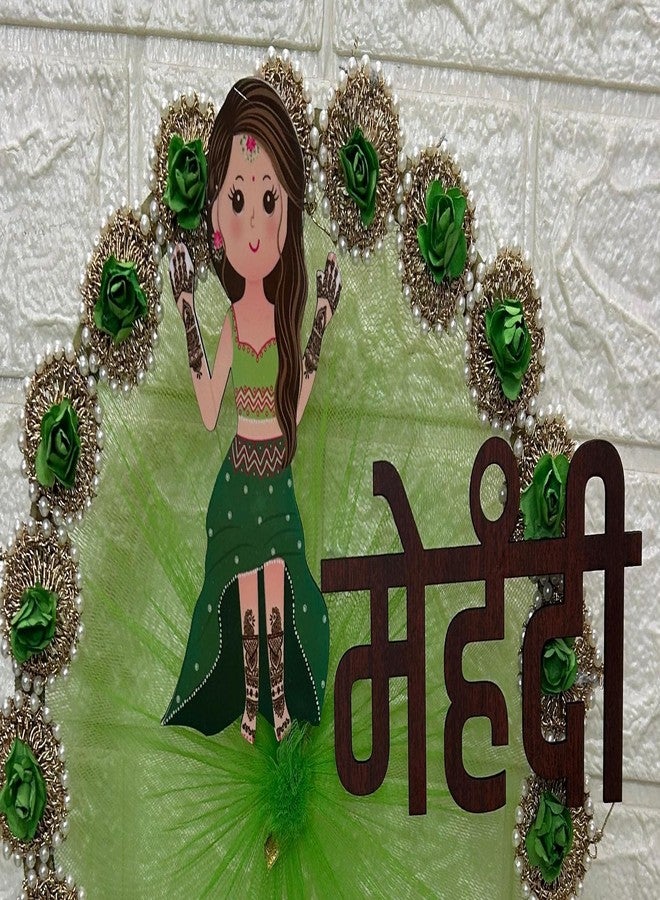 Mridang Acrylic Decorative Mehendi Plates Round Platter Holder Tray - Ideal for Mehendi Ceremony, Decorative Plates for Bride and Groom, Marriage Functions(SMALL SIZE) - Image 5